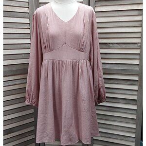 65 - Balloon Sleeve V Neck Tunic Dress | Paintcolors | Large